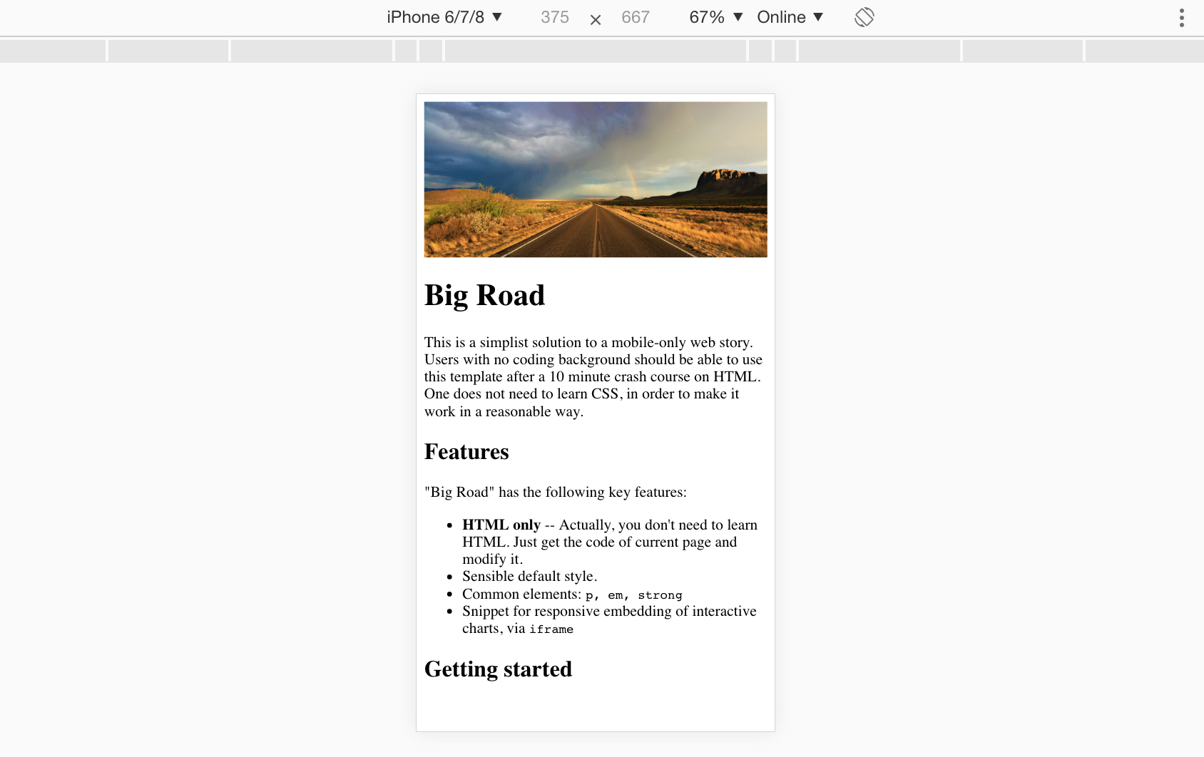 Big Road Simplist S Solution To A Mobile Only Web Story